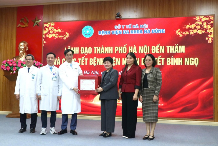 Phó Chủ tịch UBND Thành phố Hà Nội Nguyễn Xuân Lưu thăm, chúc Tết Bệnh viện Đa khoa Hà Đông- Ảnh 4.