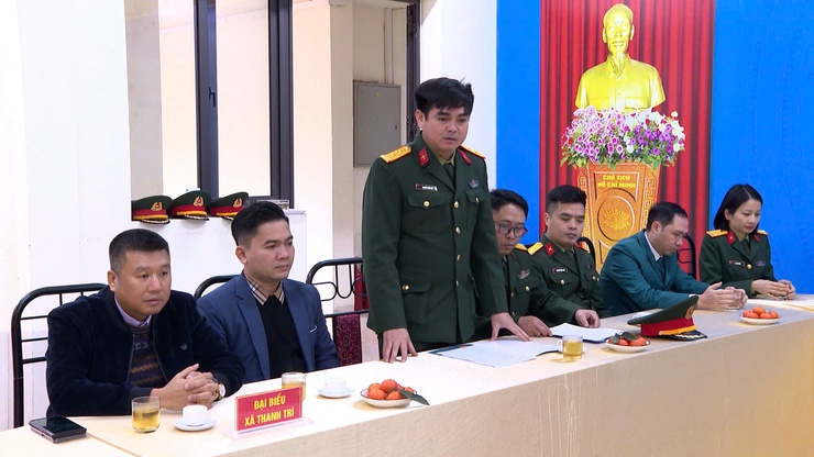 Thanh Trì: Đoàn công tác Bộ Tư lệnh Thủ đô Hà Nội thăm, làm việc và chúc tết Ban chỉ huy quân sự xã- Ảnh 4.