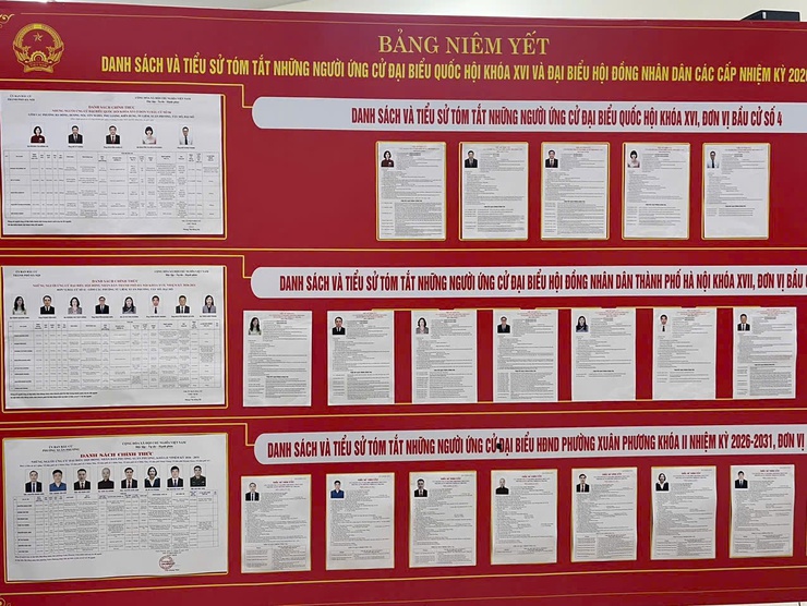 Phường Xuân Phương hoàn thành 100% việc niêm yết danh sách và tiểu sử người ứng cử đại biểu Quốc hội khóa XVI và đại biểu HĐND các cấp nhiệm kỳ 2026–2031- Ảnh 4.