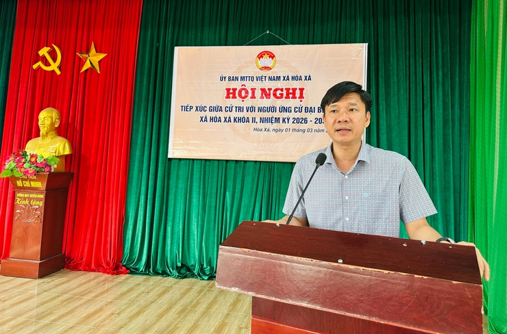 MTTQ VIỆT NAM XÃ HÒA XÁ TỔ CHỨC HỘI NGHỊ TIẾP XÚC CỬ TRI PHỤC VỤ VẬN ĐỘNG BẦU CỬ ĐẠI BIỂU HĐND XÃ KHÓA II, NHIỆM KỲ 2026–2031- Ảnh 1.
