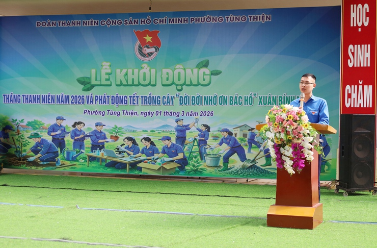 Tuổi trẻ phường Tùng Thiện khởi động Tháng Thanh niên năm 2026 và phát động Tết trồng cây Xuân Bính Ngọ- Ảnh 1.