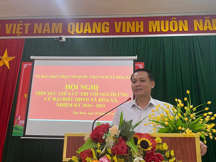 Phát huy dân chủ, trách nhiệm trong hội nghị tiếp xúc cử tri với người ứng cử đại biểu HĐND xã Hòa Xá- Ảnh 7.