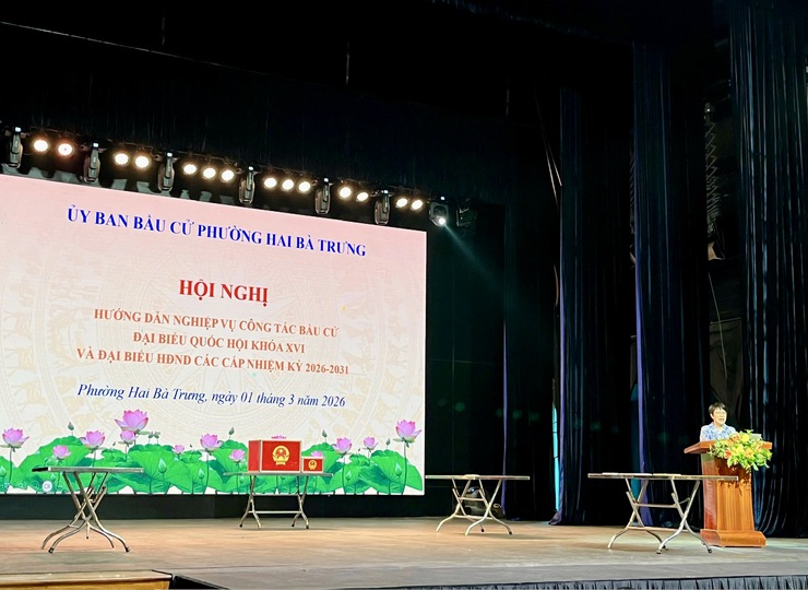 Phường Hai Bà Trưng: Tổ chức Hội nghị tập huấn trực tiếp nghiệp vụ công tác bầu cử đại biểu Quốc hội khóa XVI và đại biểu Hội đồng nhân dân  các cấp nhiệm kỳ 2026 - 2031.- Ảnh 5.