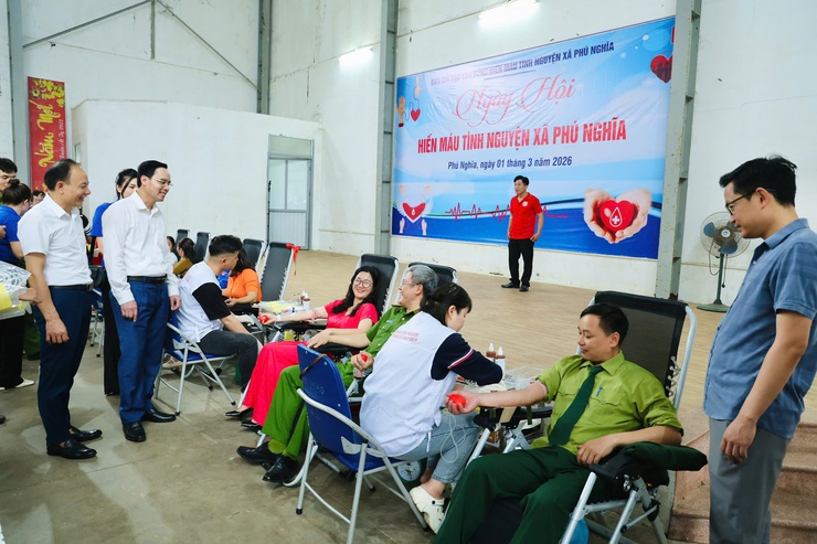 Sôi nổi Ngày hội hiến máu tình nguyện xã Phú Nghĩa năm 2026- Ảnh 2.