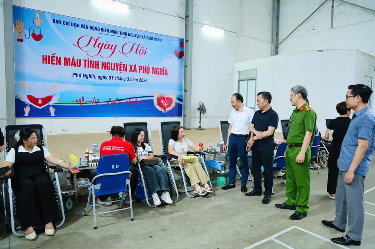 Sôi nổi Ngày hội hiến máu tình nguyện xã Phú Nghĩa năm 2026- Ảnh 7.