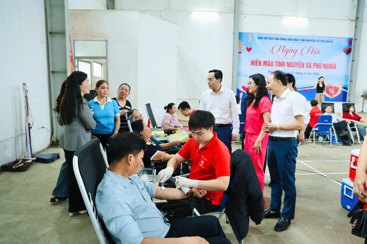 Sôi nổi Ngày hội hiến máu tình nguyện xã Phú Nghĩa năm 2026- Ảnh 3.