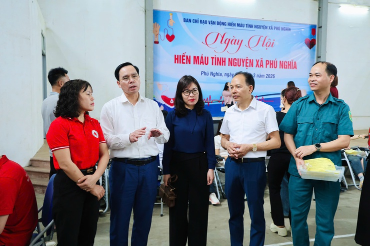 Sôi nổi Ngày hội hiến máu tình nguyện xã Phú Nghĩa năm 2026- Ảnh 4.