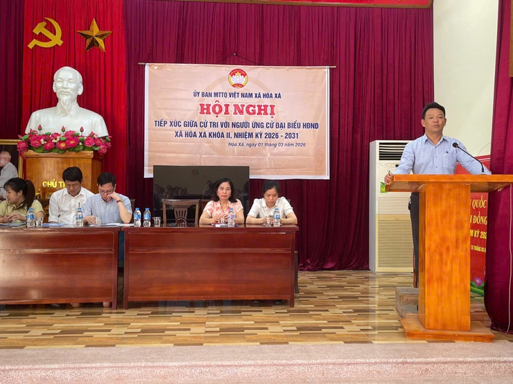 MTTQ VIỆT NAM XÃ HÒA XÁ TỔ CHỨC HỘI NGHỊ TIẾP XÚC CỬ TRI PHỤC VỤ VẬN ĐỘNG BẦU CỬ ĐẠI BIỂU HĐND XÃ KHÓA II, NHIỆM KỲ 2026–2031- Ảnh 6.