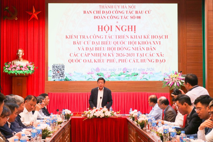 Phó Chủ tịch Thường trực UBND thành phố Hà Nội Dương Đức Tuấn kiểm tra công tác chuẩn bị bầu cử tại xã Quốc Oai- Ảnh 14.