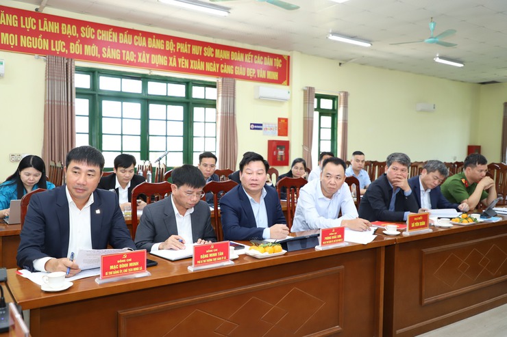 Đoàn công tác số 1 Thành ủy Hà Nội kiểm tra công tác chuẩn bị bầu cử tại xã Yên Xuân- Ảnh 6.