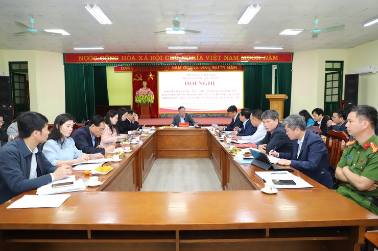 Đoàn công tác số 1 Thành ủy Hà Nội kiểm tra công tác chuẩn bị bầu cử tại xã Yên Xuân- Ảnh 7.