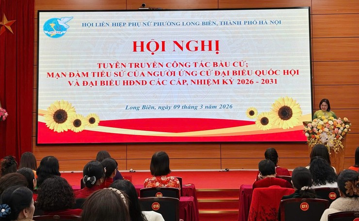 Hội LHPN phường Long Biên tổ chức Hội nghị tuyên truyền, mạn đàm về bầu cử đại biểu Quốc hội khoá XVI và bại biểu HĐND các cấp nhiệm kỳ 2026 - 2031- Ảnh 2.