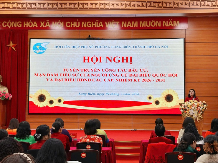 Hội LHPN phường Long Biên tổ chức Hội nghị tuyên truyền, mạn đàm về bầu cử đại biểu Quốc hội khoá XVI và bại biểu HĐND các cấp nhiệm kỳ 2026 - 2031- Ảnh 3.