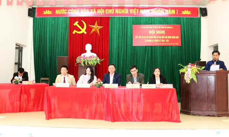 Các ứng cử viên đại biểu HĐND xã Quảng Bị nhiệm kỳ 2026 -2031, Đơn vị bầu cử số 09, đã hoàn thành tiếp xúc cử tri, vận động bầu cử tại 07 thôn gồm: thôn Bến, Đồng Dâu, thôn Leo, Giữa, thôn Và, thôn Đừn và thôn Đầm- Ảnh 1.