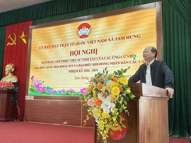 Xã Tam Hưng tổ chức hội nghị mạn đàm, giới thiệu tiểu sử tóm tắt người ứng cử đại biểu Quốc hội khóa XVI và đại biểu HĐND các cấp nhiệm kỳ 2026–2031- Ảnh 2.