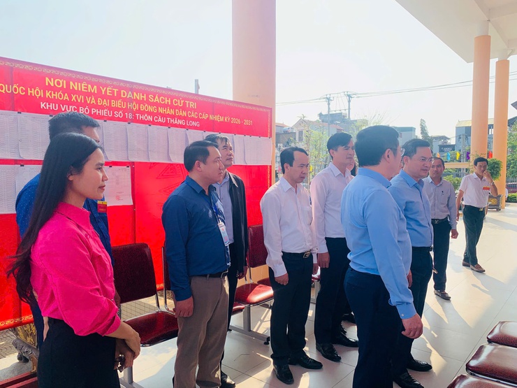 Đoàn công tác số 5 Thành ủy Hà Nội kiểm tra công tác bầu cử tại xã Thiên Lộc- Ảnh 13.