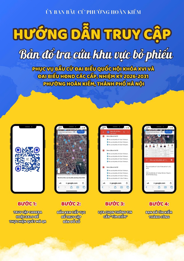 Phường Hoàn Kiếm ra mắt bản đồ số các khu vực bỏ phiếu trên địa bàn phường- Ảnh 2.