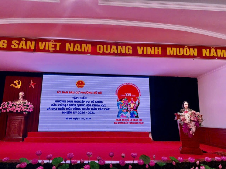 Phường Bồ Đề tập huấn hướng dẫn nghiệp vụ tổ chức bầu cử Đại biểu Quốc hội khóa XVI và đại biểu HĐND các cấp nhiệm kỳ 2026-2031.- Ảnh 3.