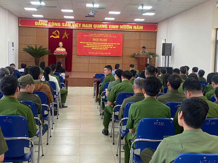 Chủ động phương án bảo đảm an ninh, an toàn bầu cử tại phường Lĩnh Nam- Ảnh 1.