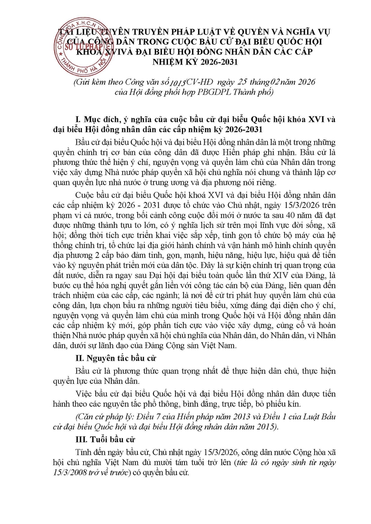 Quyền và nghĩa vụ của công dân trong cuộc bầu cử đại biểu Quốc hội khóa XVI và đại biểu Hội đồng nhân dân các cấp nhiệm kỳ 2026-2031- Ảnh 1.