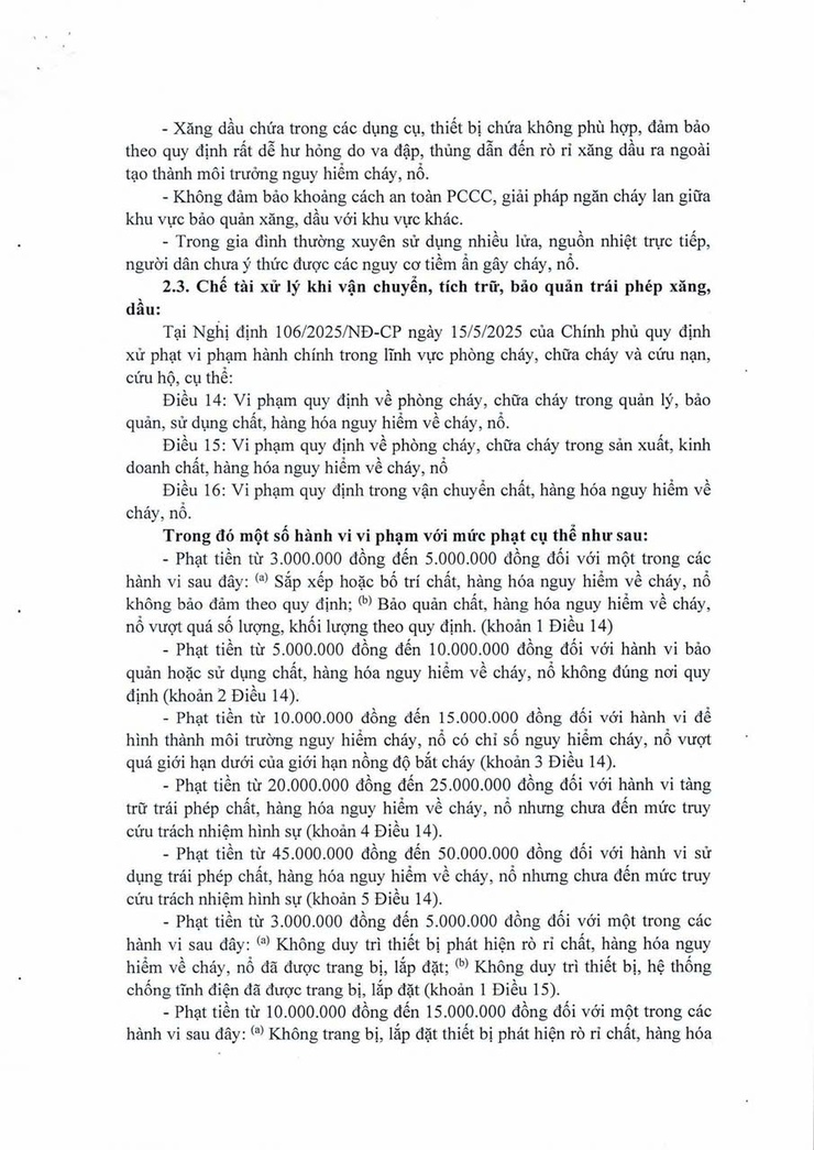 🚒 TUYÊN TRUYỀN PHÒNG CHÁY, CHỮA CHÁY – KHÔNG TÍCH TRỮ XĂNG DẦU TRONG NHÀ 🔥- Ảnh 3.