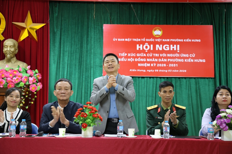 Ứng cử viên đại biểu HĐND phường Kiến Hưng tại đơn vị bầu cử số 5 tiếp xúc cử tri tổ dân phố 19- Ảnh 3.