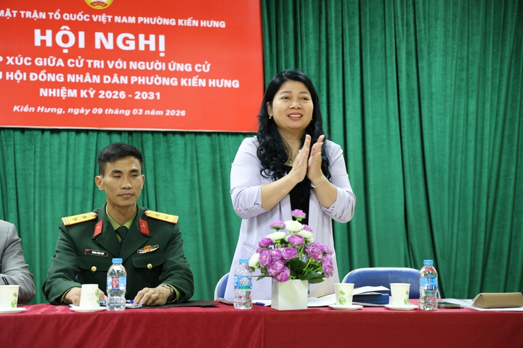 Ứng cử viên đại biểu HĐND phường Kiến Hưng tại đơn vị bầu cử số 5 tiếp xúc cử tri tổ dân phố 19- Ảnh 4.