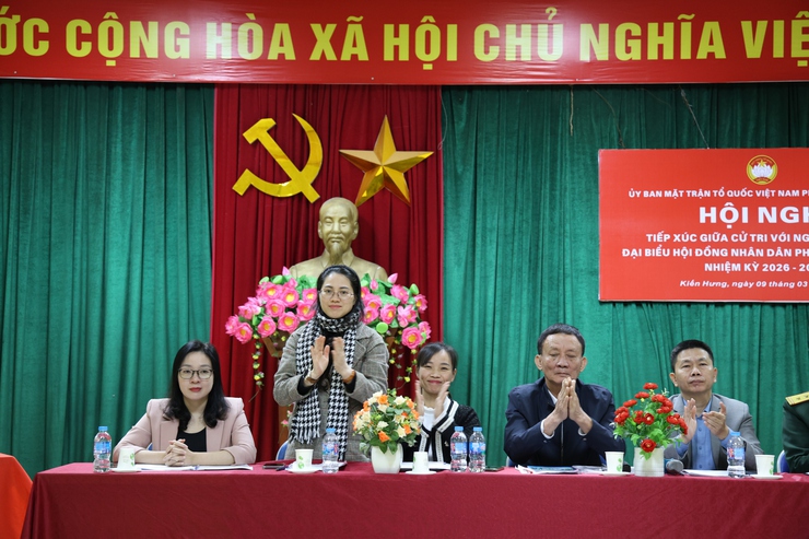 Ứng cử viên đại biểu HĐND phường Kiến Hưng tại đơn vị bầu cử số 5 tiếp xúc cử tri tổ dân phố 19- Ảnh 7.