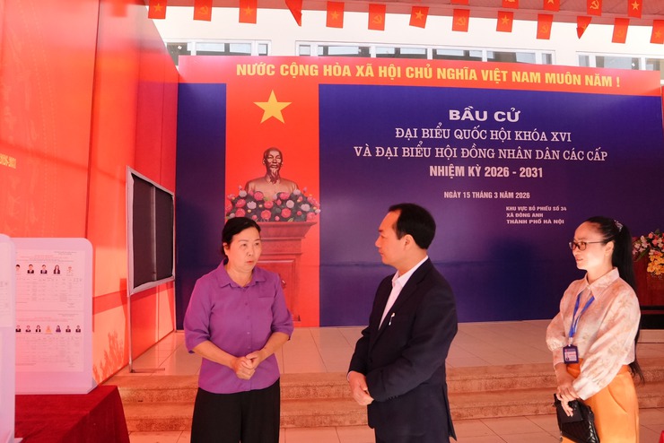 LÃNH ĐẠO TP HÀ NỘI KHẢO SÁT CÔNG TÁC BẦU CỬ TẠI XÃ ĐÔNG ANH- Ảnh 11.