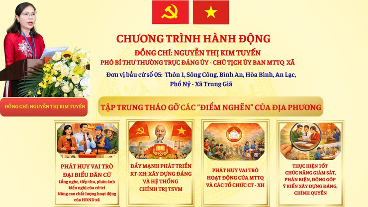 Chương trình hành động bà Nguyễn Thị Kim Tuyến - Phó bí thư thường trực Đảng ủy, Chủ tịch UB MTTQ Việt Nam xã Trung Giã- Ảnh 1.