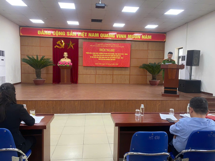 Chủ động phương án bảo đảm an ninh, an toàn bầu cử tại phường Lĩnh Nam- Ảnh 2.