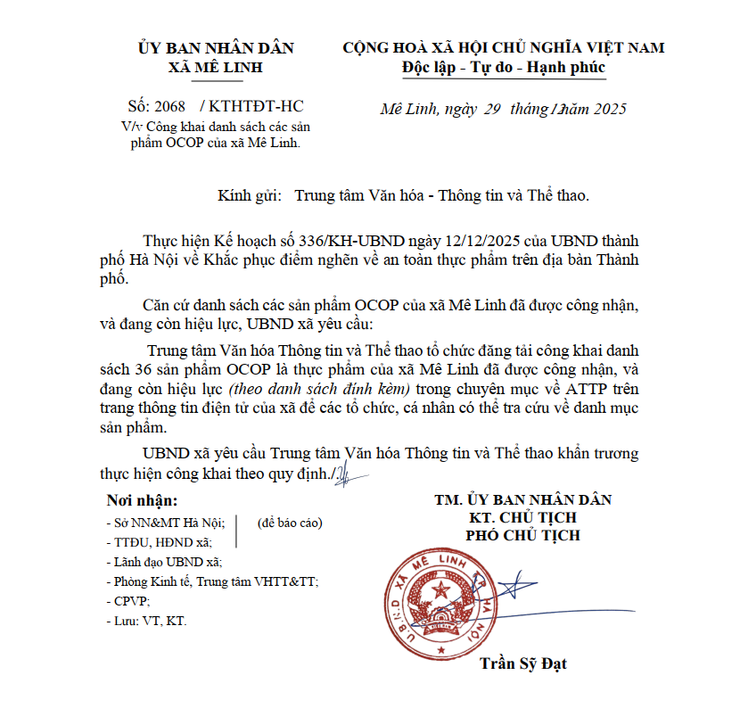 Danh sách công khai các sản phẩm OCOP đã được chứng nhận từ năm 2021 đến nay và thông tin chủ thể OCOP- Ảnh 1.