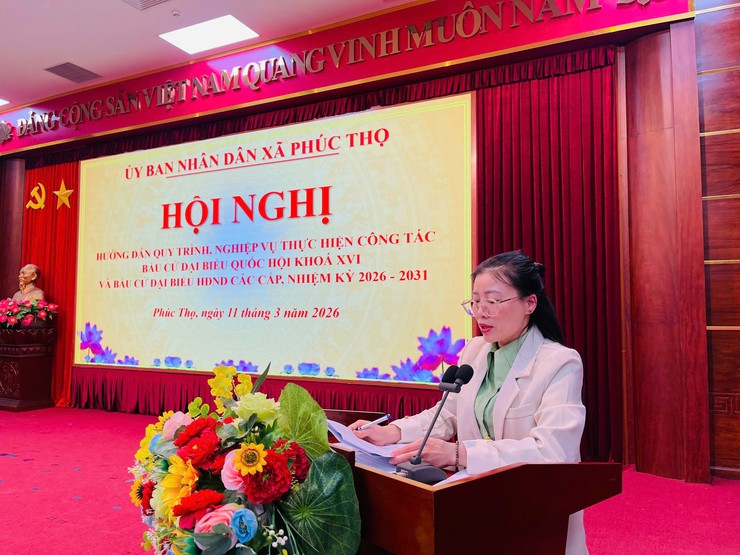 Phúc Thọ tập huấn quy trình, nghiệp vụ phục vụ ngày bầu cử Quốc hội khóa XVI và HĐND các cấp- Ảnh 2.