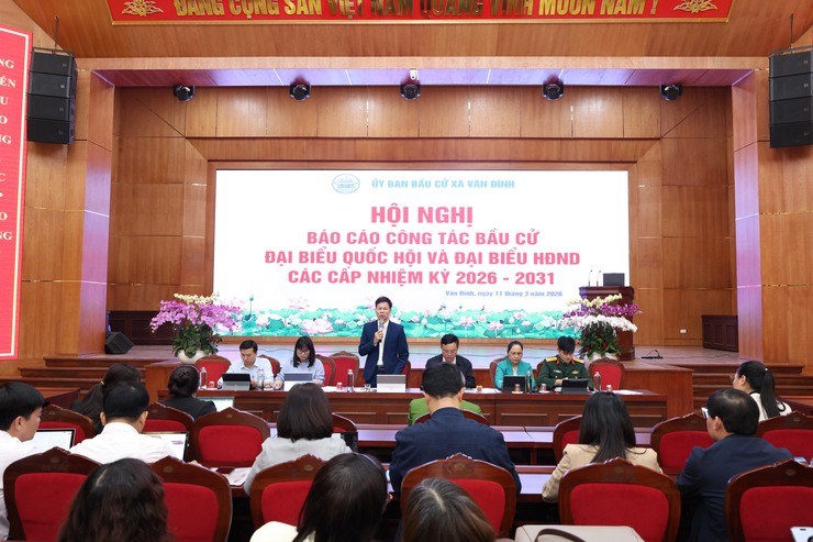 Hội nghị báo cáo công tác Bầu cử đại biểu Quốc hội và đại biểu HĐND các cấp nhiệm kỳ 2026 – 2031- Ảnh 1.