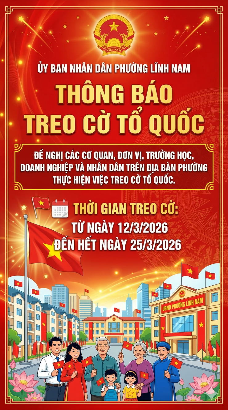 Thông báo về việc treo cờ Tổ quốc- Ảnh 1.
