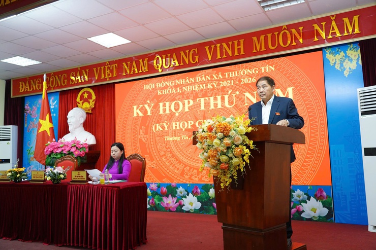 HĐND xã Thường Tín tổ chức Kỳ họp thứ 5 - Kỳ họp chuyên đề- Ảnh 2.