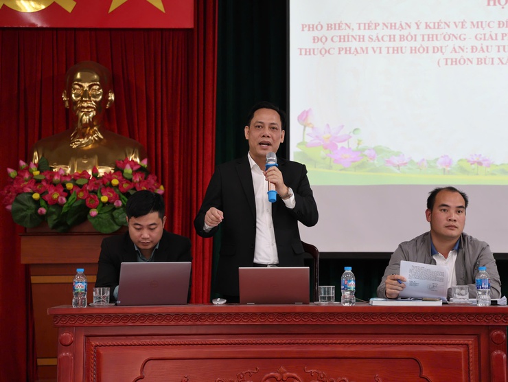 Xã Tam Hưng tổ chức hội nghị họp dân thôn Bùi Xá về công tác giải phóng mặt bằng Dự án Khu đô thị thể thao Olympic- Ảnh 8.