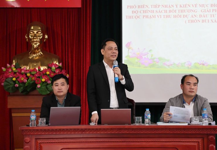 Xã Tam Hưng tổ chức hội nghị họp dân thôn Bùi Xá về công tác giải phóng mặt bằng Dự án Khu đô thị thể thao Olympic- Ảnh 1.