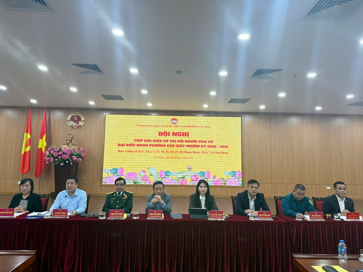 Hội nghị tiếp xúc cử tri với người ứng cử đại biểu HĐND phường Cầu Giấy nhiệm kỳ 2026–2031 tại đơn vị bầu cử số 5- Ảnh 1.