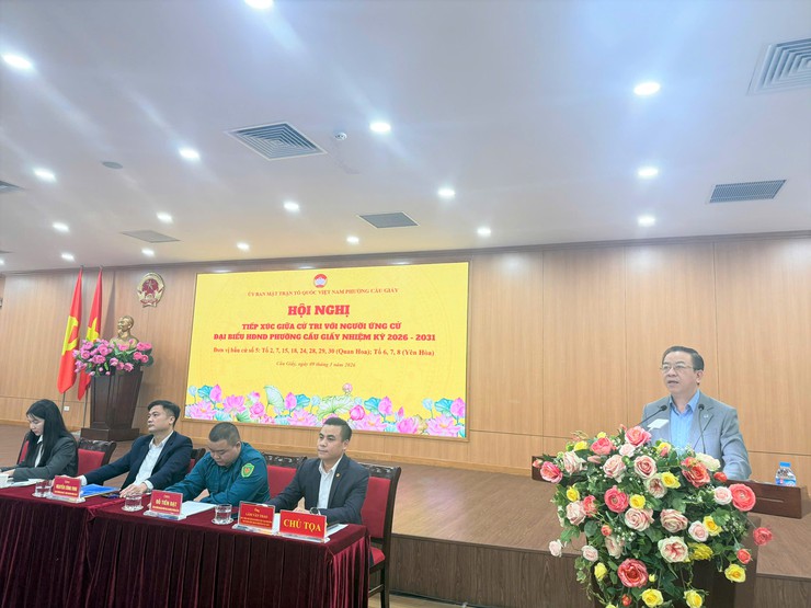 Hội nghị tiếp xúc cử tri với người ứng cử đại biểu HĐND phường Cầu Giấy nhiệm kỳ 2026–2031 tại đơn vị bầu cử số 5- Ảnh 3.