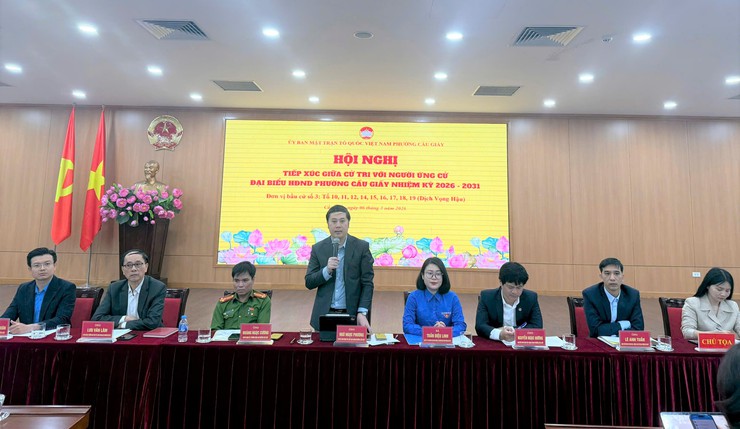 Ủy ban MTTQ Việt Nam phường Cầu Giấy tổ chức Hội nghị tiếp xúc cử tri với người ứng cử đại biểu HĐND phường nhiệm kỳ 2026–2031 tại đơn vị bầu cử số 3- Ảnh 2.