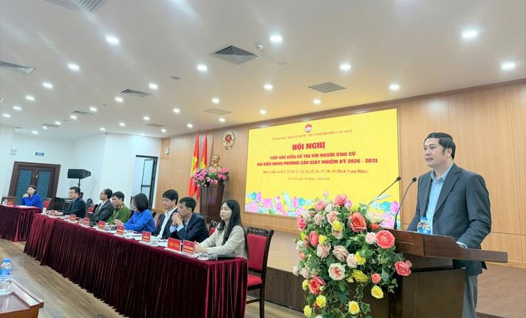 Ủy ban MTTQ Việt Nam phường Cầu Giấy tổ chức Hội nghị tiếp xúc cử tri với người ứng cử đại biểu HĐND phường nhiệm kỳ 2026–2031 tại đơn vị bầu cử số 3- Ảnh 1.