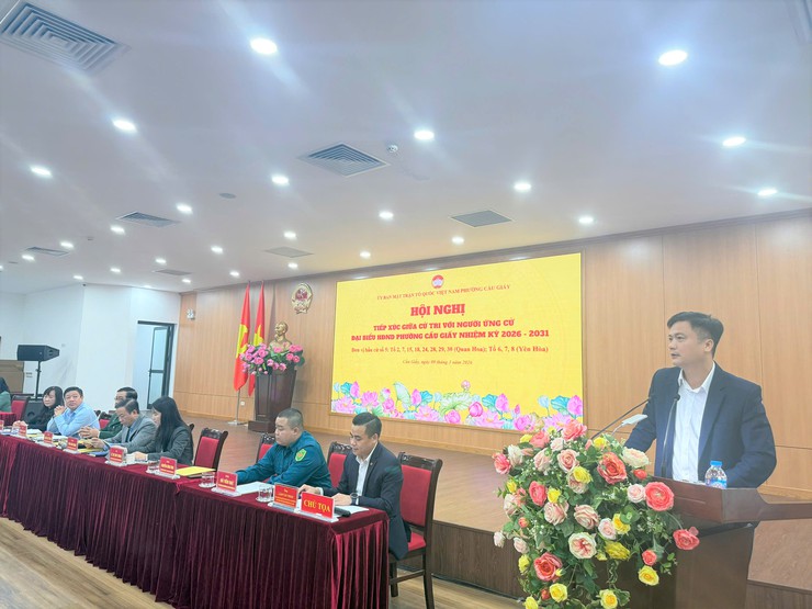 Hội nghị tiếp xúc cử tri với người ứng cử đại biểu HĐND phường Cầu Giấy nhiệm kỳ 2026–2031 tại đơn vị bầu cử số 5- Ảnh 4.