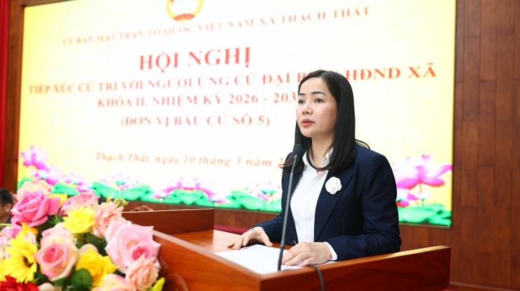 THẠCH THẤT: HỘI NGHỊ TIẾP XÚC CỬ TRI VẬN ĐỘNG BẦU CỬ TẠI ĐƠN VỊ BẦU CỬ SỐ 5 - Ảnh 2.