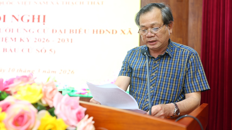 THẠCH THẤT: HỘI NGHỊ TIẾP XÚC CỬ TRI VẬN ĐỘNG BẦU CỬ TẠI ĐƠN VỊ BẦU CỬ SỐ 5 - Ảnh 7.