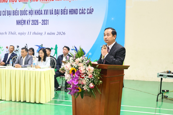 Khai mạc giải thể thao học sinh phổ thông xã Thạch Thất năm học 2025 - 2026- Ảnh 1.