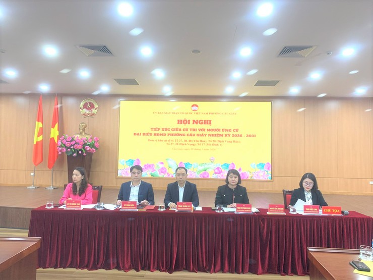 Hội nghị tiếp xúc cử tri với người ứng cử đại biểu HĐND phường Cầu Giấy nhiệm kỳ 2026–2031 tại đơn vị bầu cử số 6- Ảnh 1.