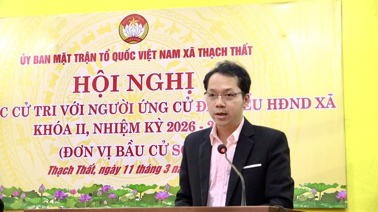 THẠCH THẤT TỔ CHỨC HỘI NGHỊ TIẾP XÚC CỬ TRI VẬN ĐỘNG BẦU CỬ TẠI ĐƠN VỊ BẦU CỬ SỐ 6- Ảnh 3.