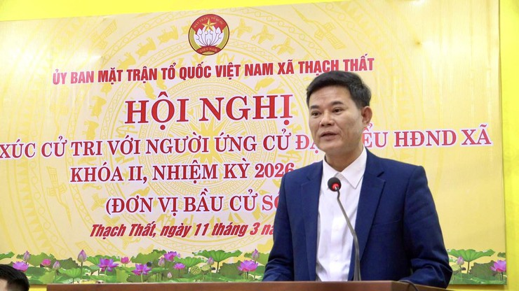THẠCH THẤT TỔ CHỨC HỘI NGHỊ TIẾP XÚC CỬ TRI VẬN ĐỘNG BẦU CỬ TẠI ĐƠN VỊ BẦU CỬ SỐ 6- Ảnh 2.