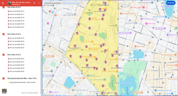 UBND PHƯỜNG VĂN MIẾU - QUỐC TỬ GIÁM KÍNH GỬI NHÂN DÂN BẢN ĐỒ KHU VỰC BỎ PHIẾU TRÊN ĐỊA BÀN PHƯỜNG- Ảnh 1.